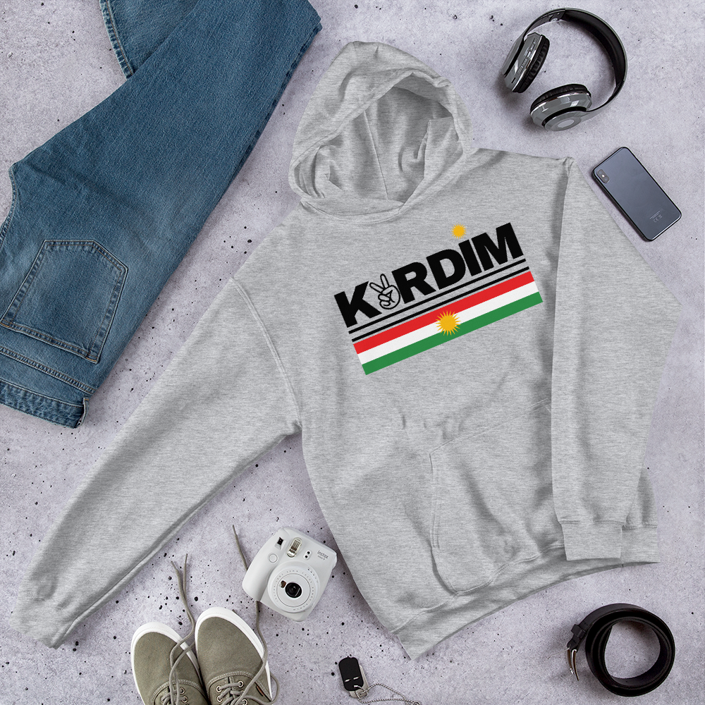 Kurdim Logo Hoodie with Kurdistan Flag