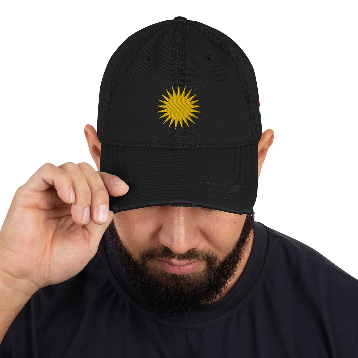 Special Edition Distressed Sun Cap - Black