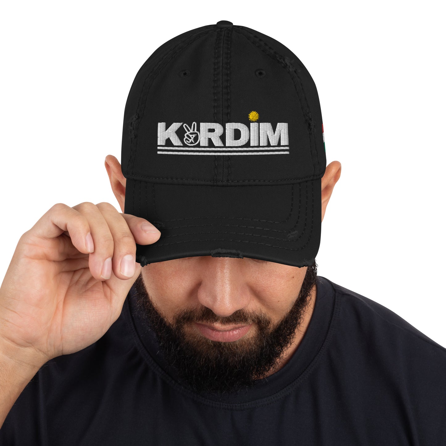 Kurdim Special Edition Logo Distressed Dad Cap - Black