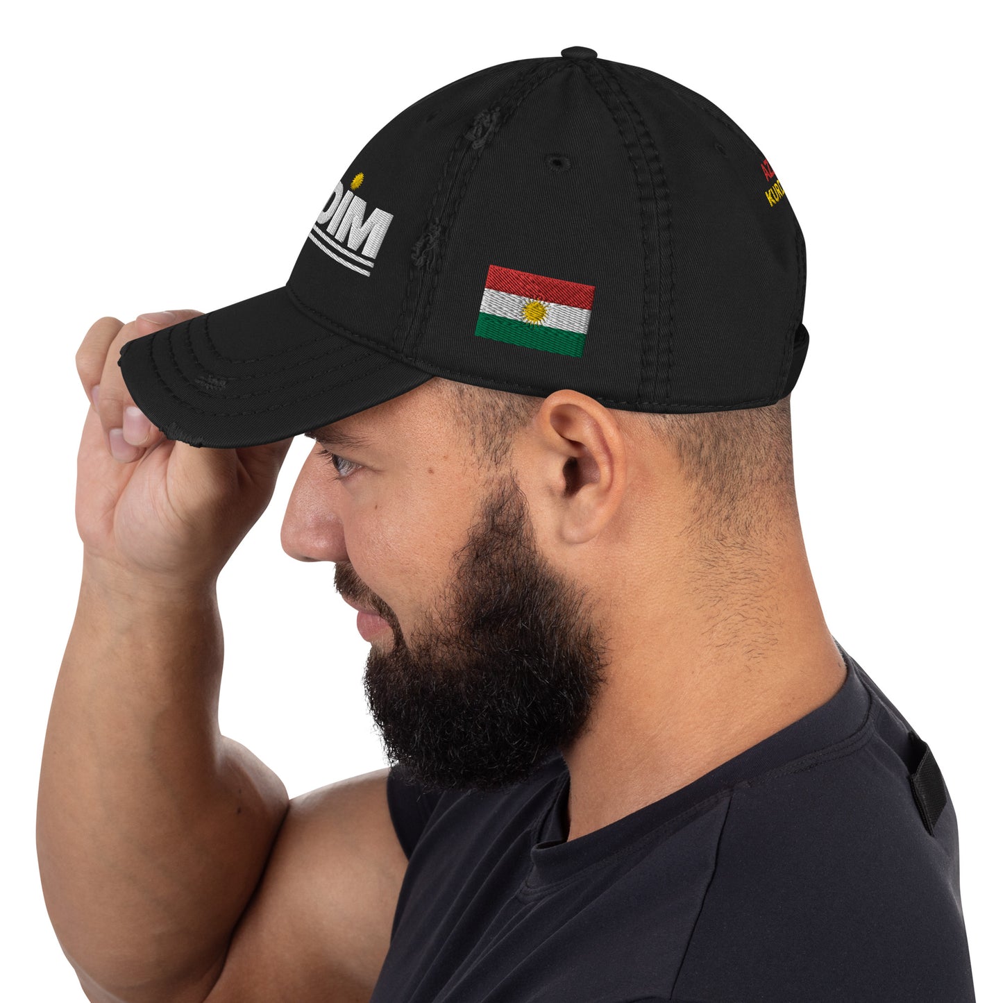 Kurdim Special Edition Logo Distressed Dad Cap - Black