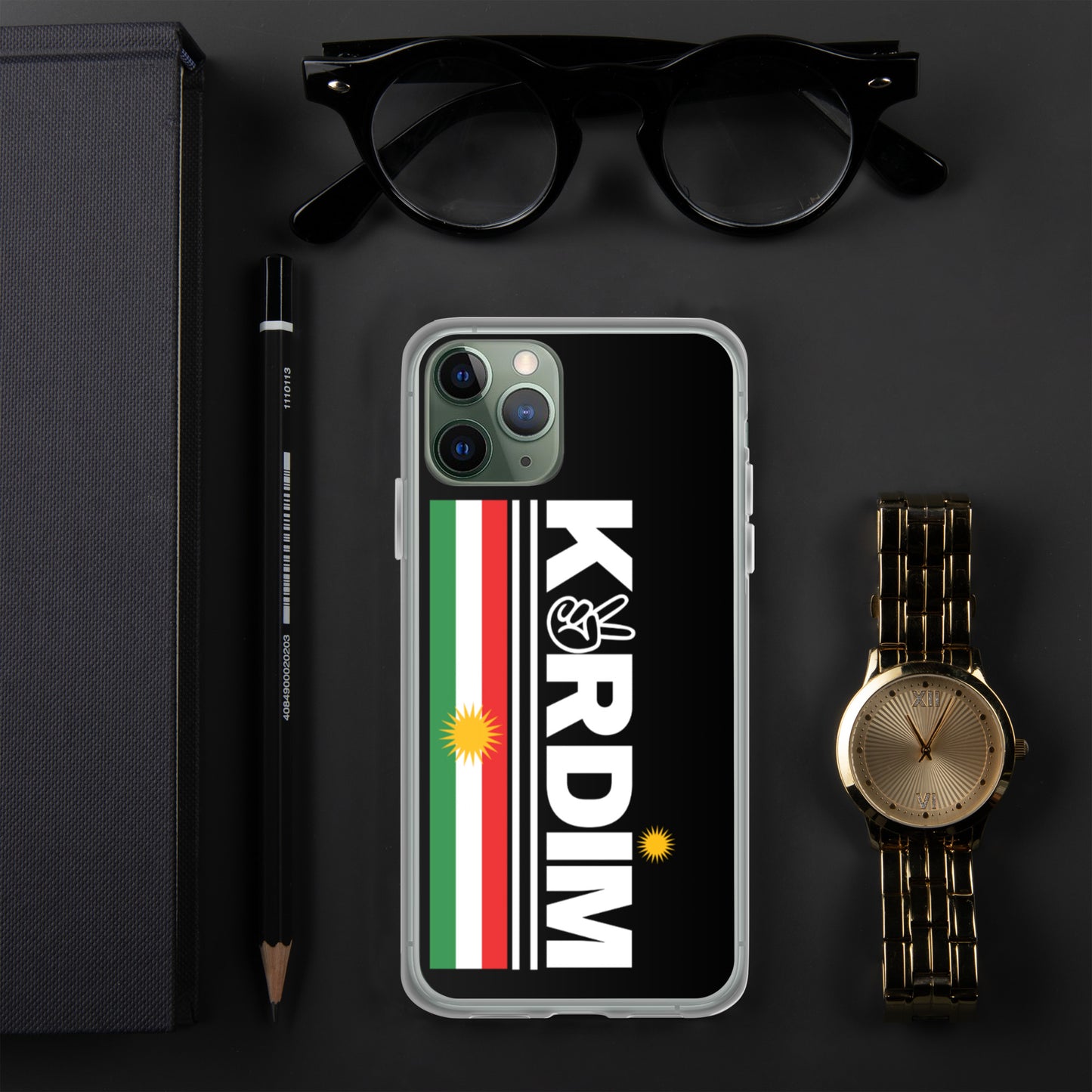 Kurdim Flag Logo - iPhone Case - Black