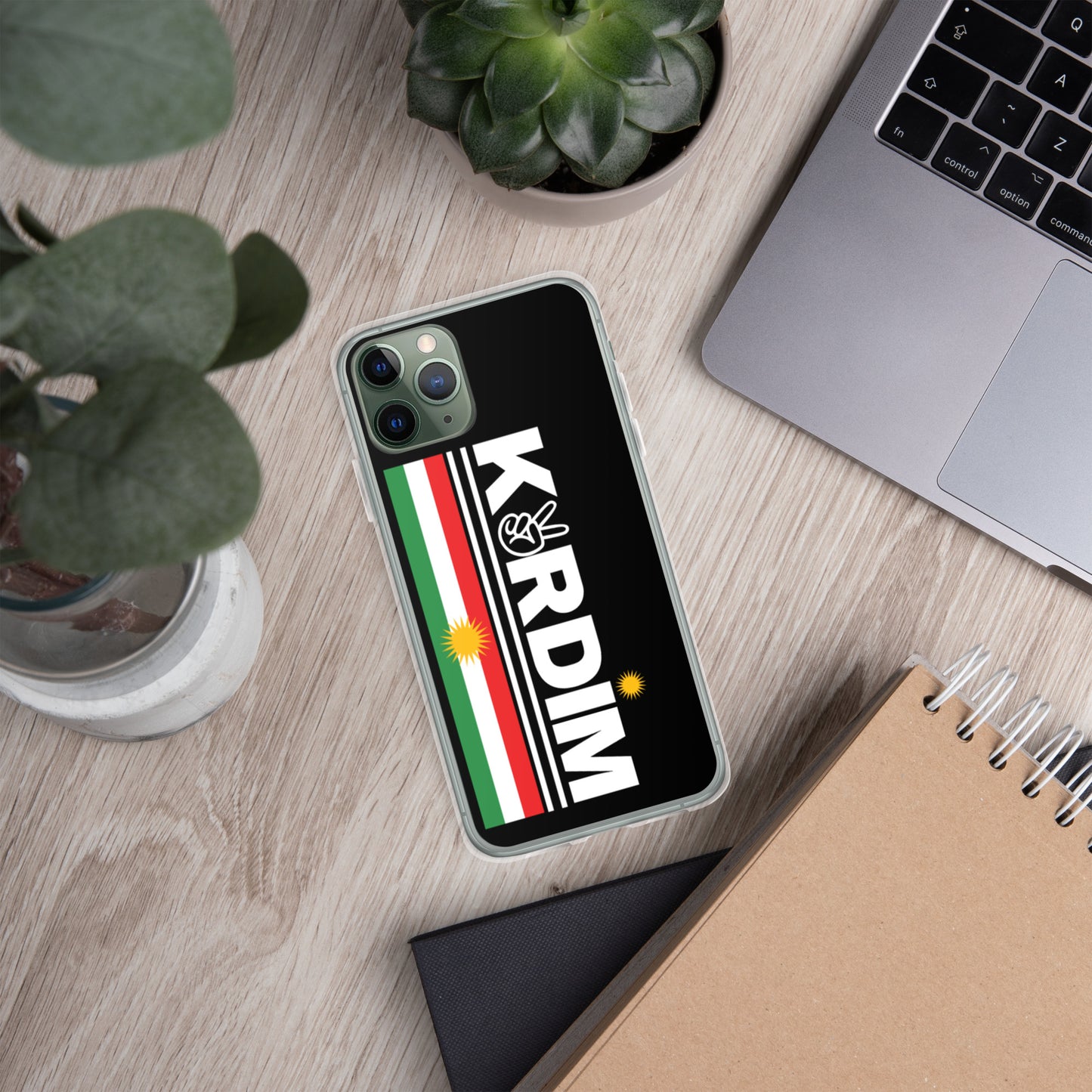 Kurdim Flag Logo - iPhone Case - Black