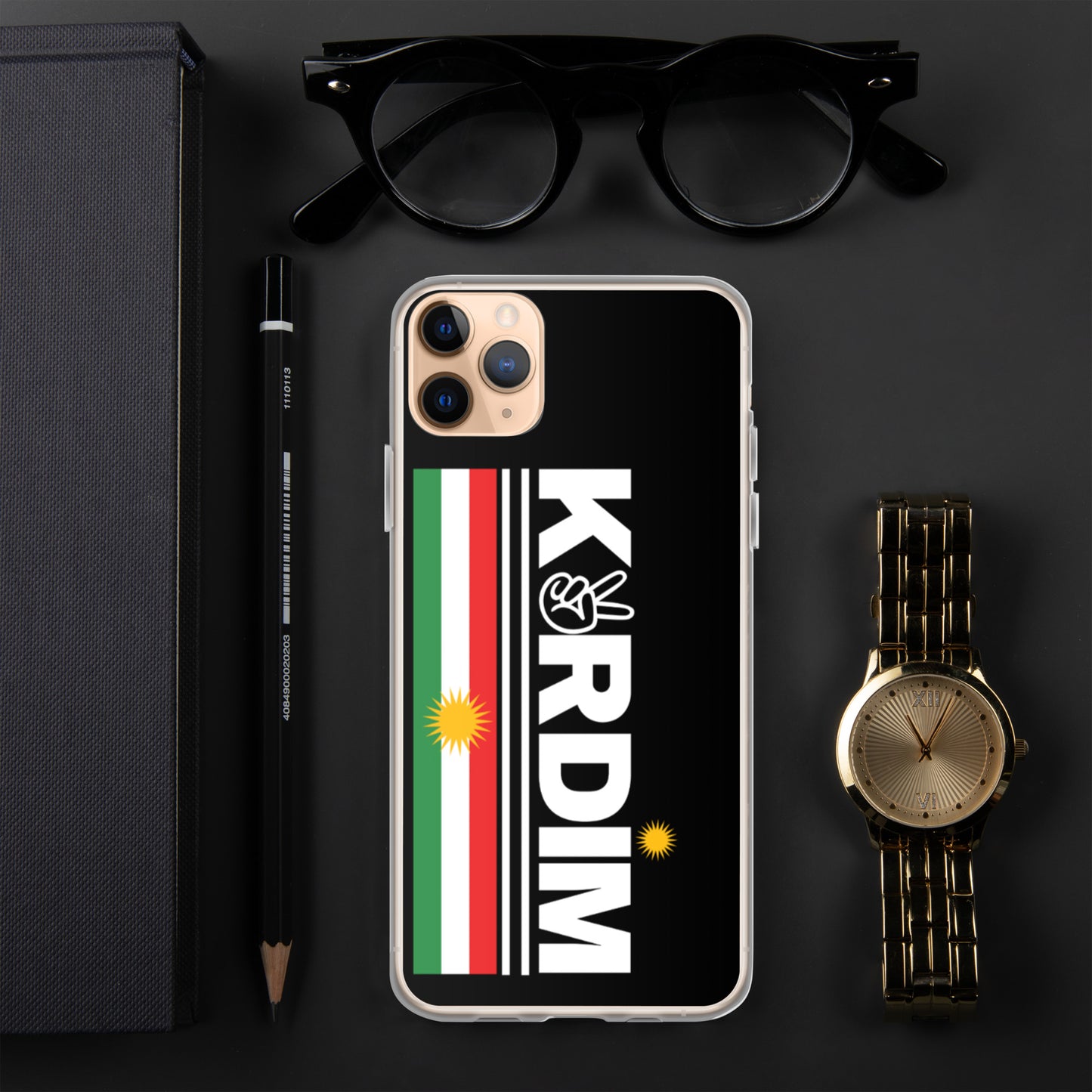 Kurdim Flag Logo - iPhone Case - Black