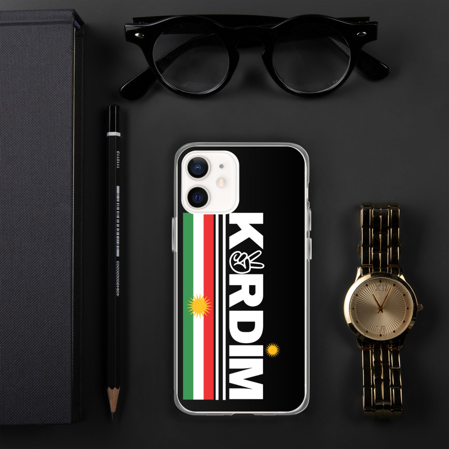 Kurdim Flag Logo - iPhone Case - Black