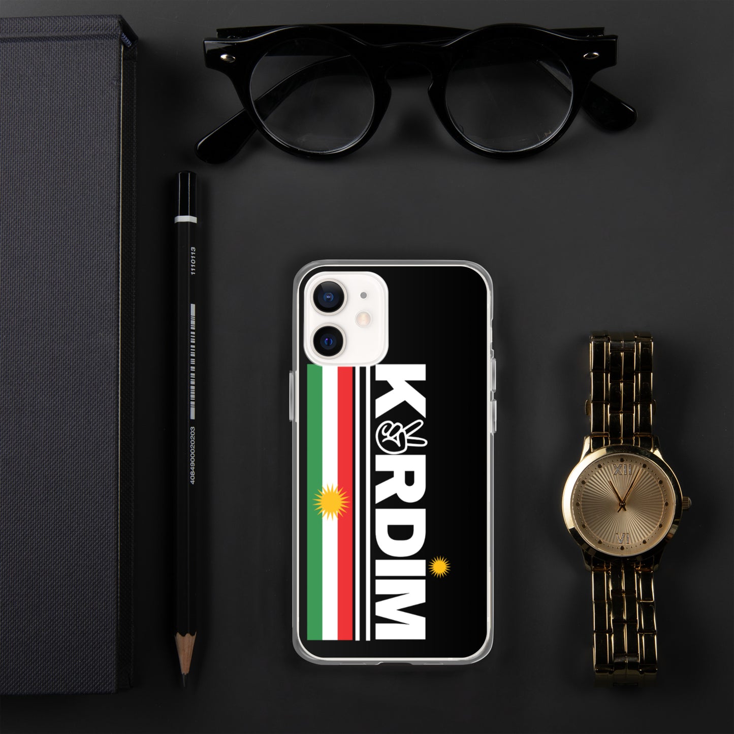 Kurdim Flag Logo - iPhone Case - Black