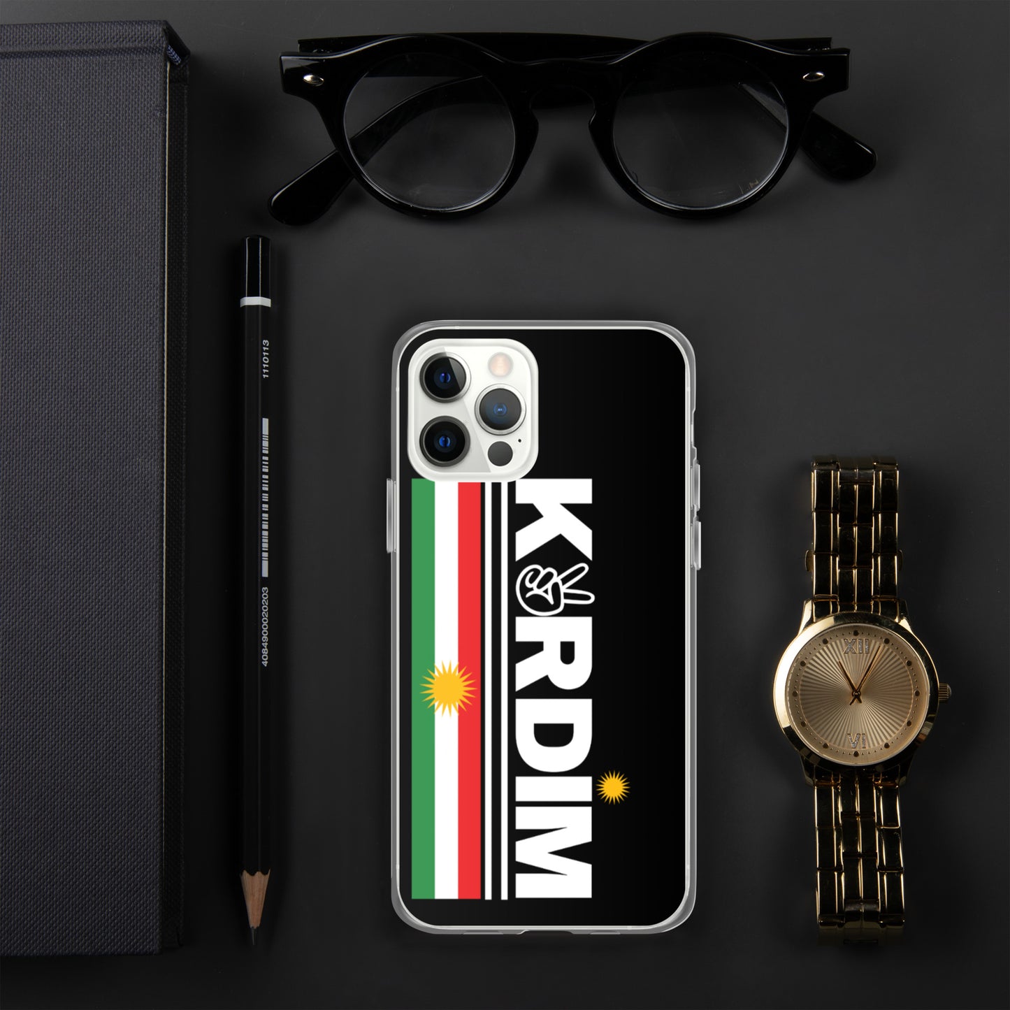 Kurdim Flag Logo - iPhone Case - Black