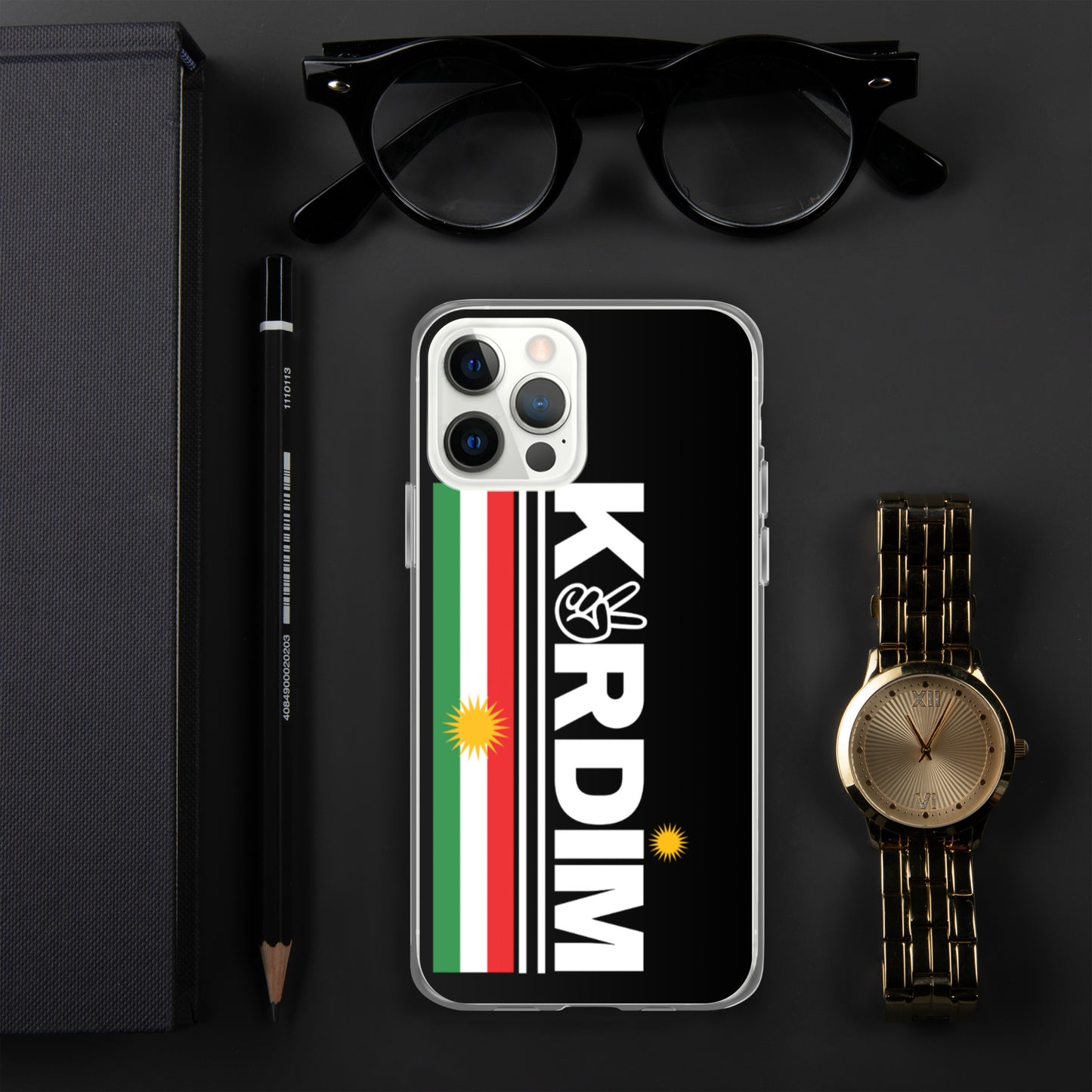 Kurdim Flag Logo - iPhone Case - Black