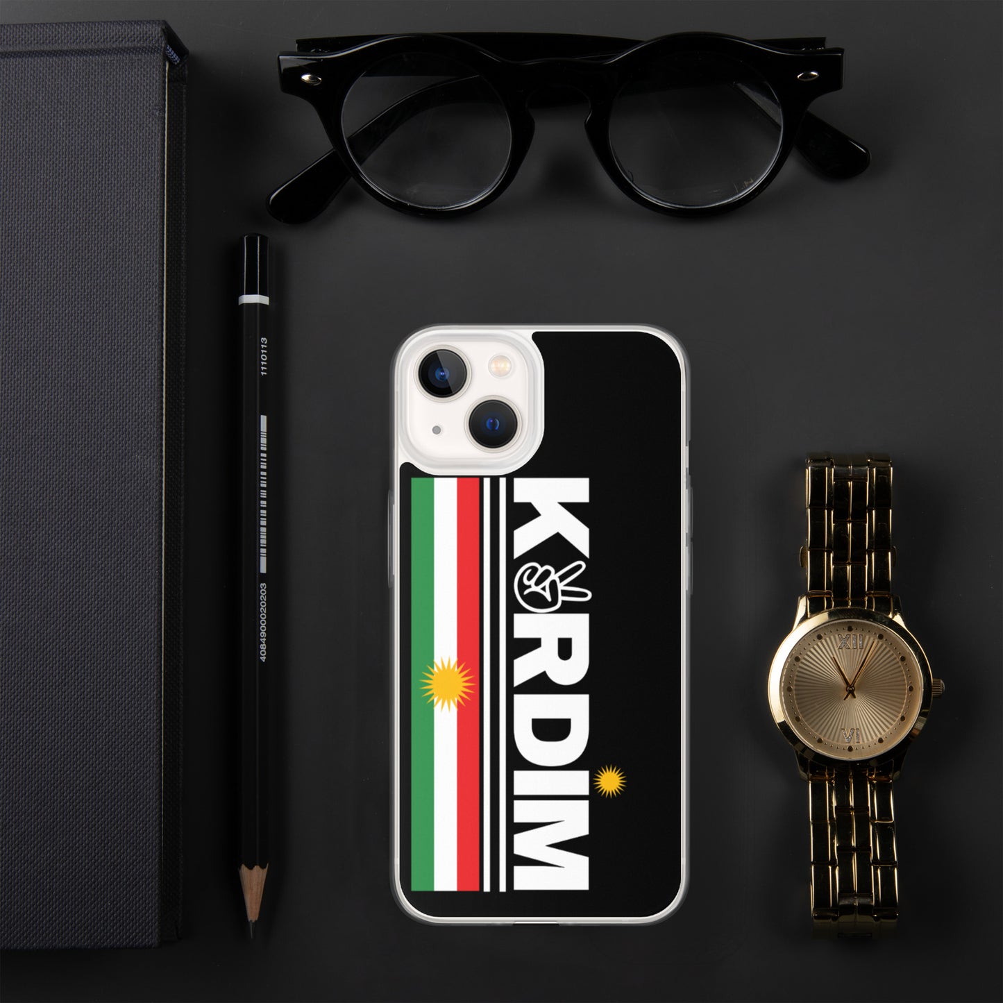 Kurdim Flag Logo - iPhone Case - Black