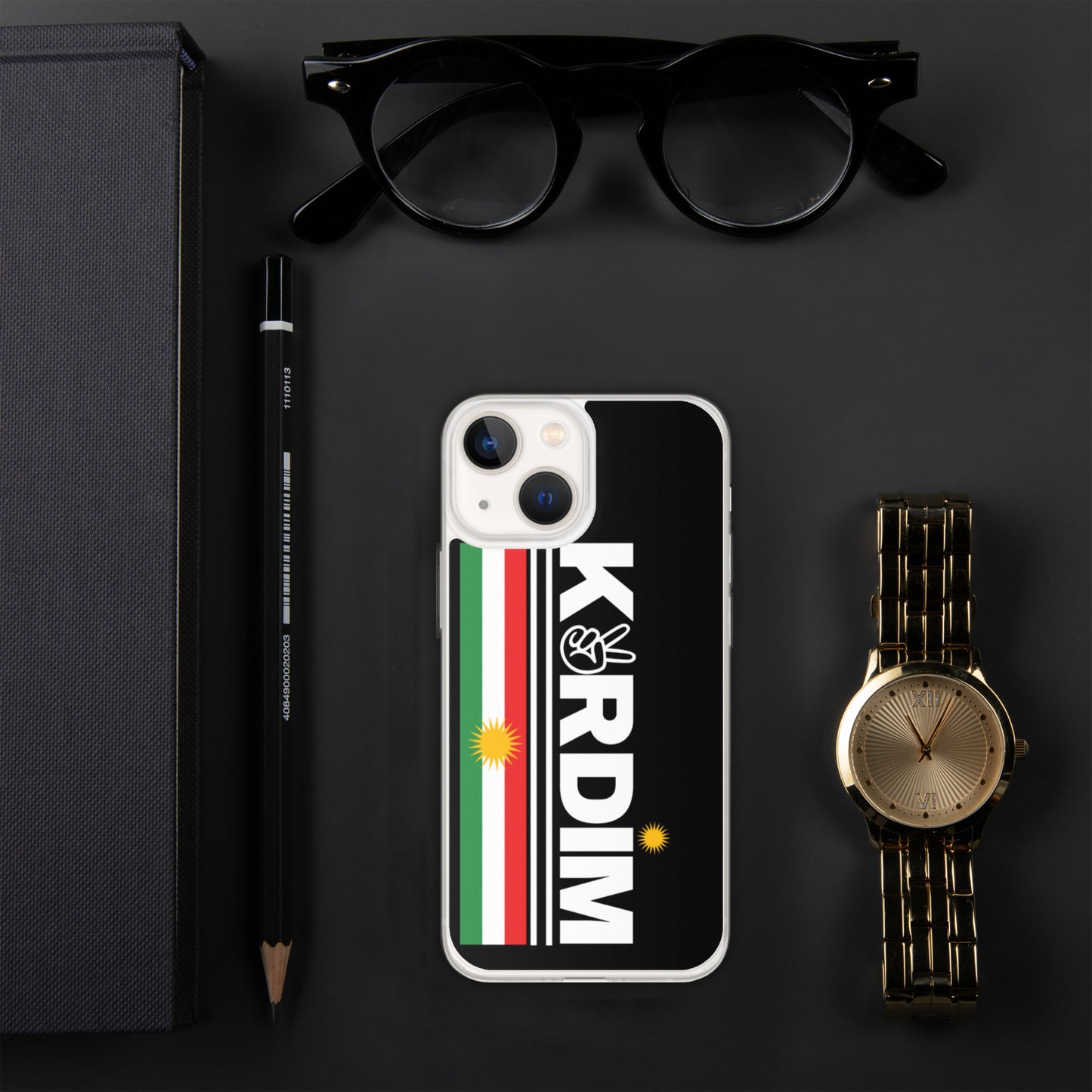 Kurdim Flag Logo - iPhone Case - Black