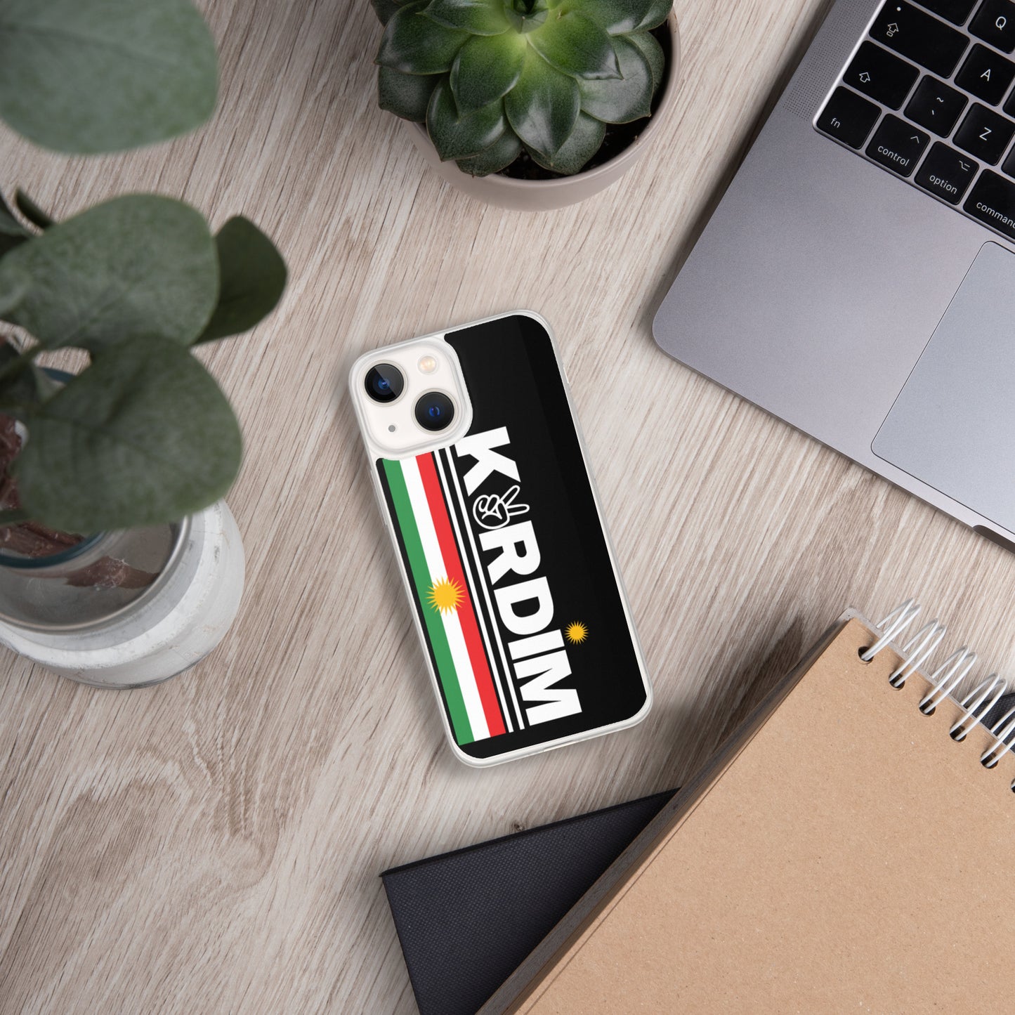 Kurdim Flag Logo - iPhone Case - Black