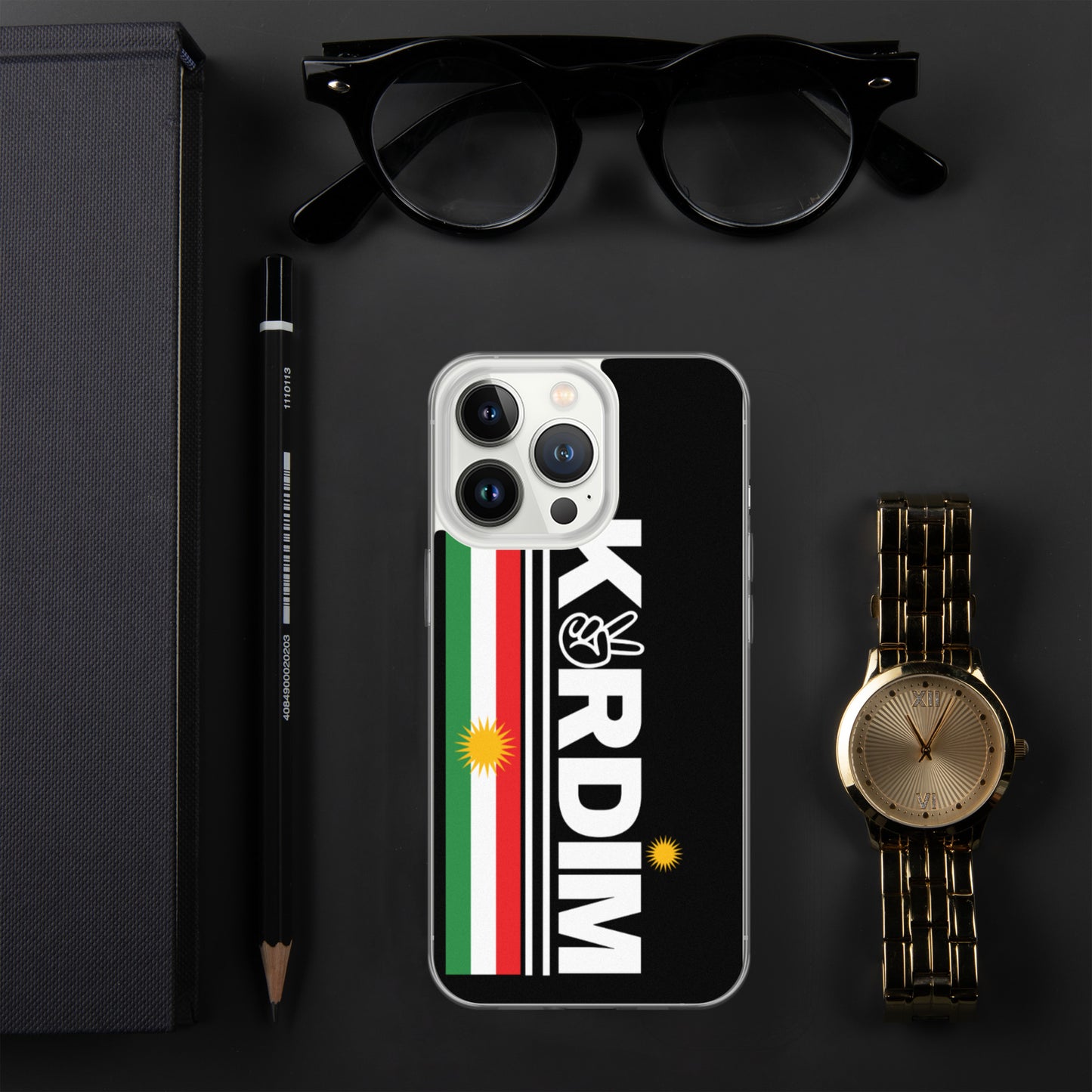 Kurdim Flag Logo - iPhone Case - Black