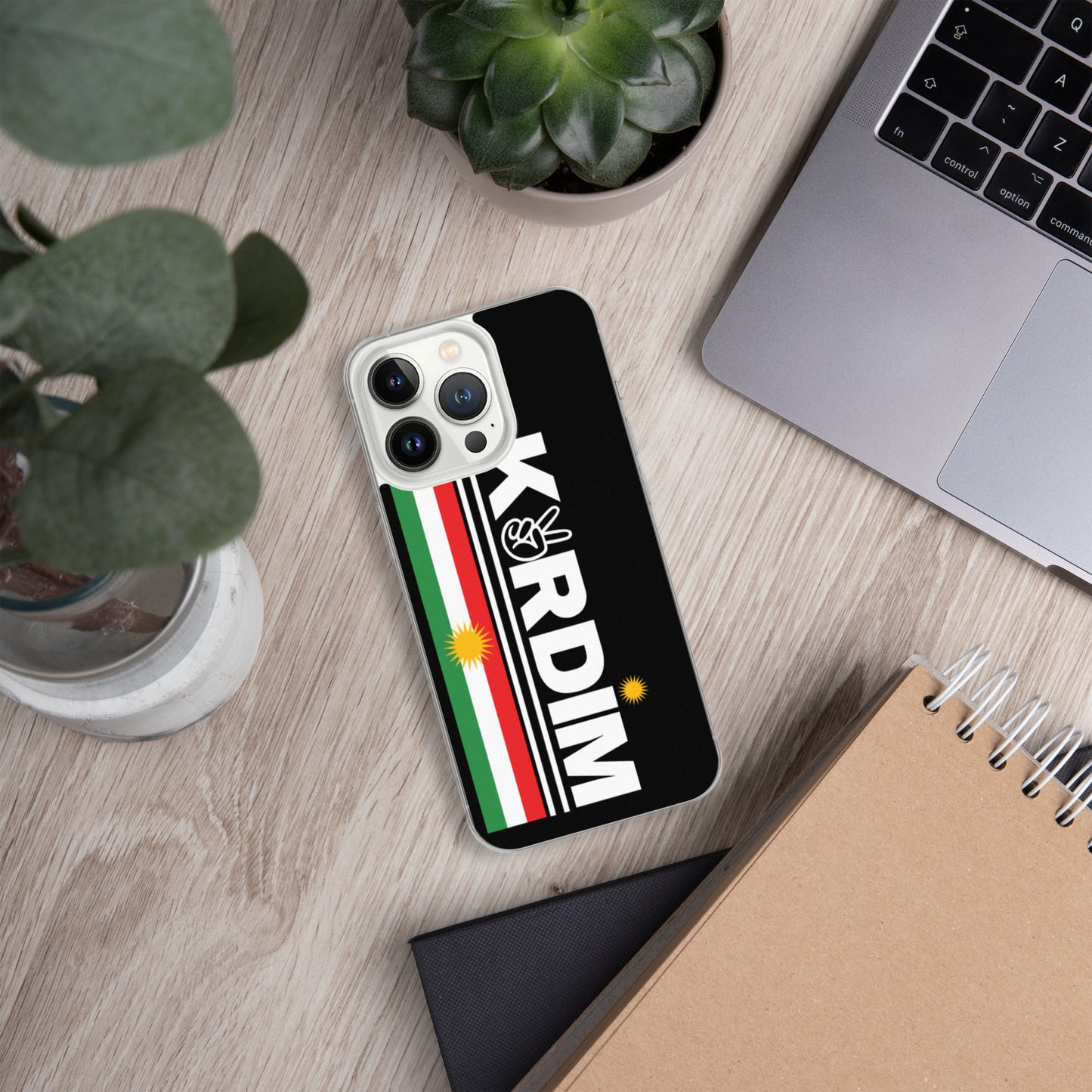 Kurdim Flag Logo - iPhone Case - Black