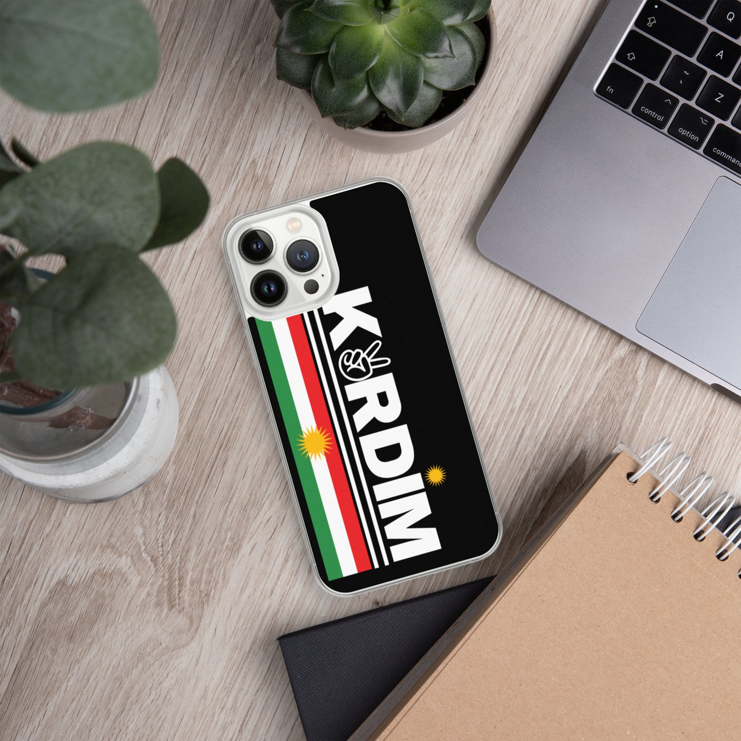 Kurdim Flag Logo - iPhone Case - Black