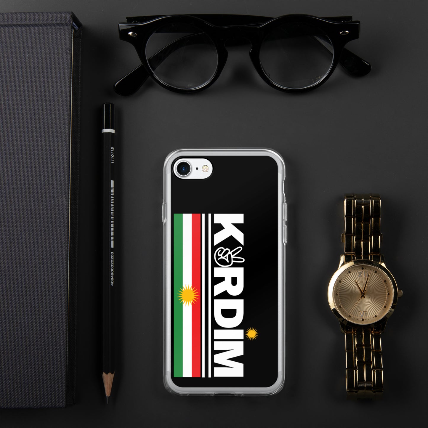 Kurdim Flag Logo - iPhone Case - Black