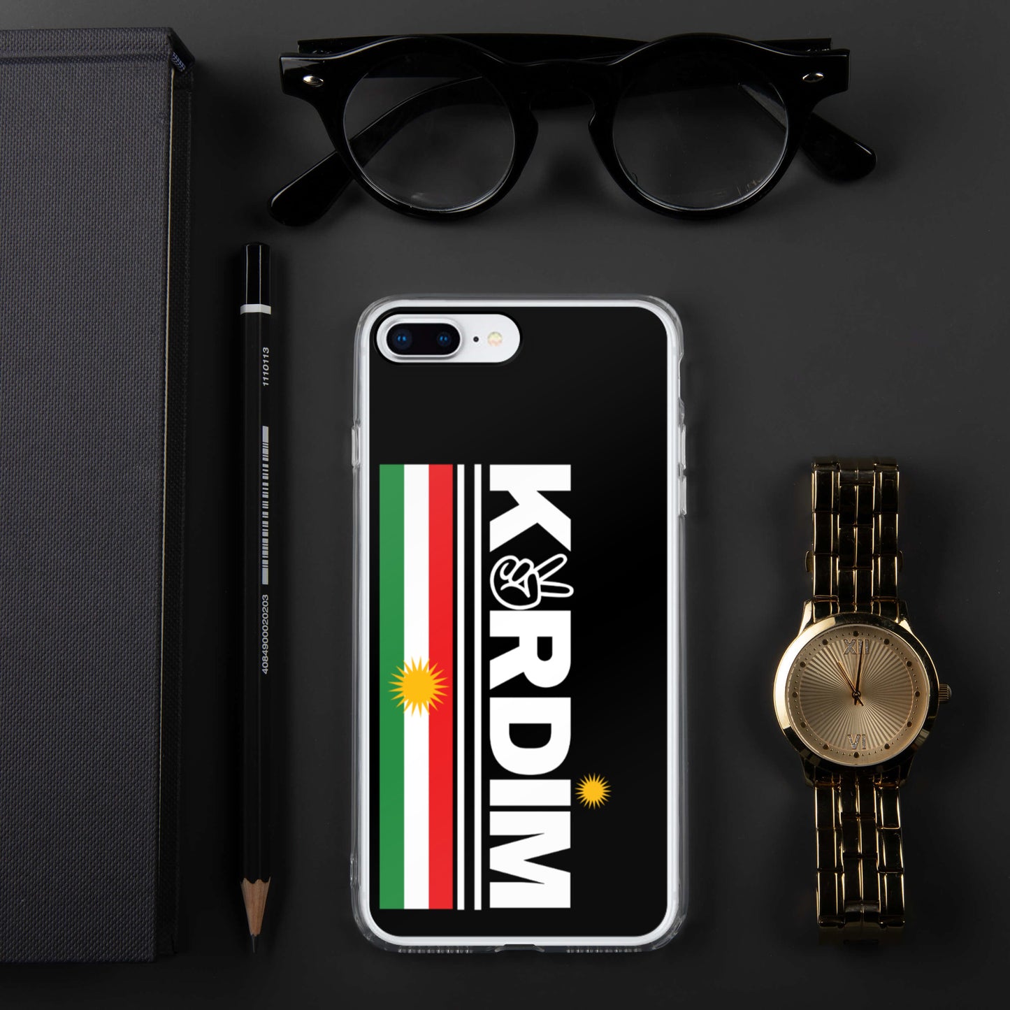 Kurdim Flag Logo - iPhone Case - Black