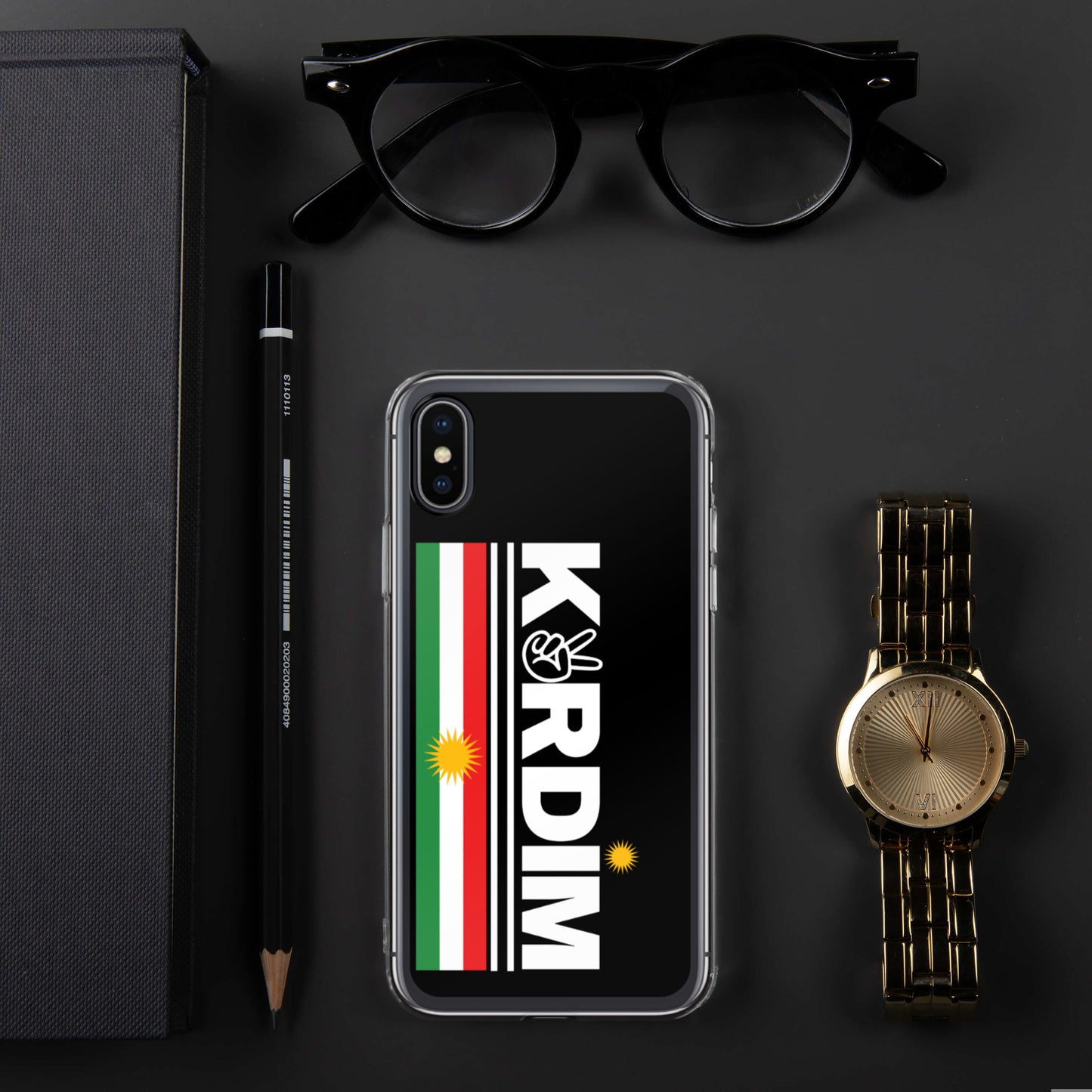 Kurdim Flag Logo - iPhone Case - Black