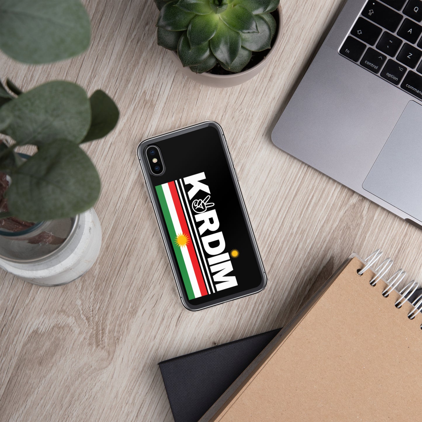 Kurdim Flag Logo - iPhone Case - Black