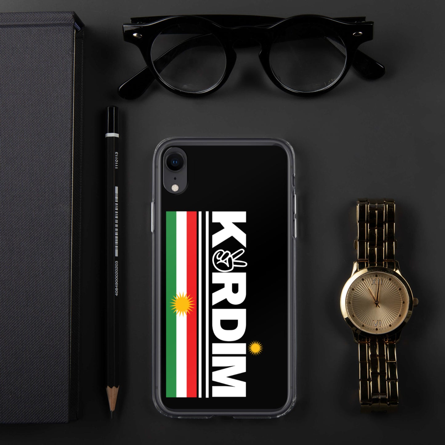 Kurdim Flag Logo - iPhone Case - Black