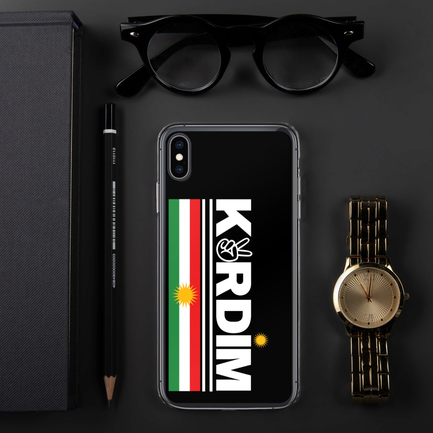 Kurdim Flag Logo - iPhone Case - Black