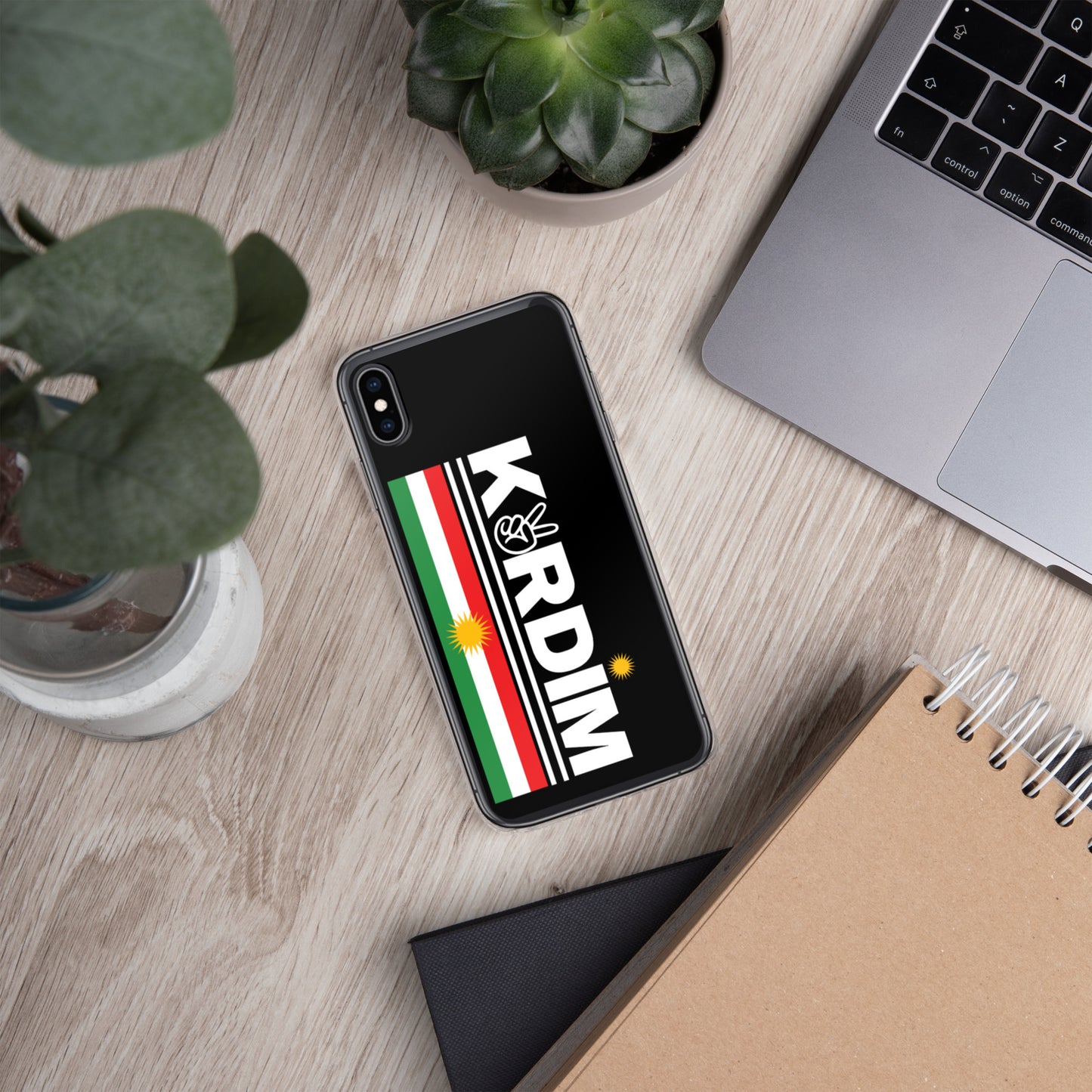 Kurdim Flag Logo - iPhone Case - Black