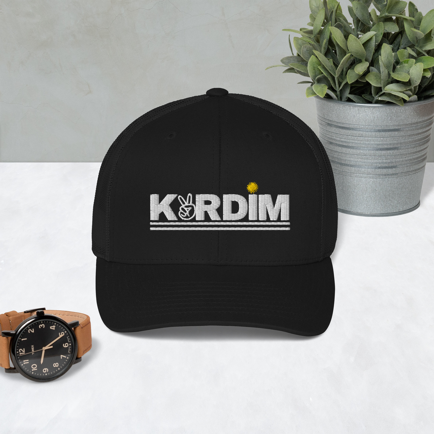 Kurdim Essential Logo Trucker Cap - Black