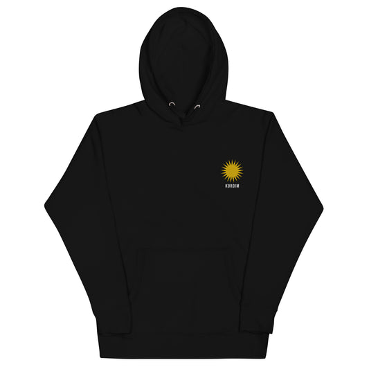 Embroidered Hoodie - Sun - Black