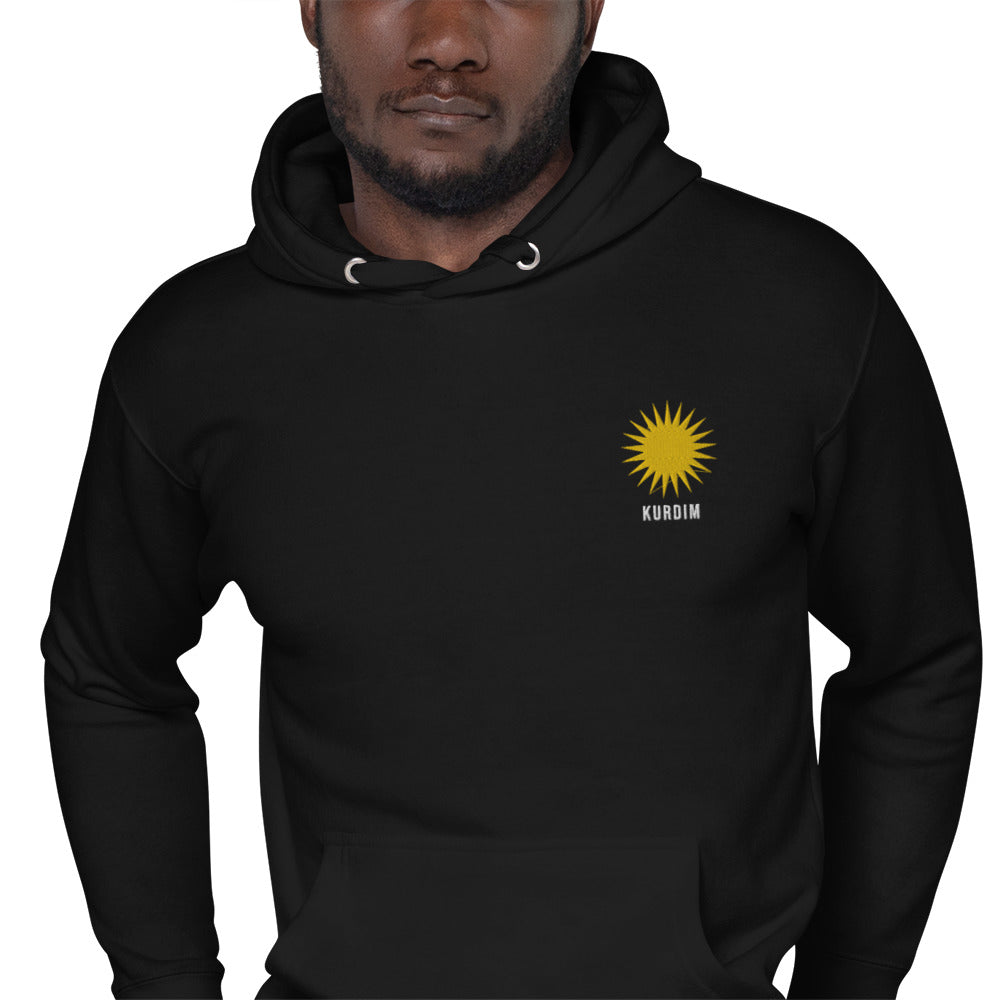 Embroidered Hoodie - Sun - Black