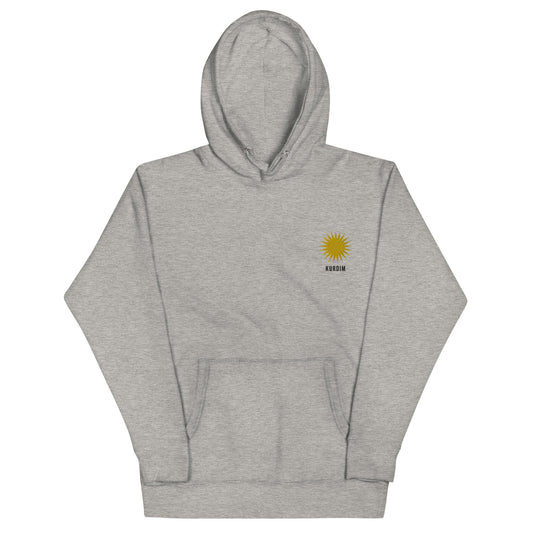 Embroidered Hoodie - Sun - Grey